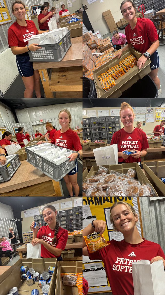 fmu_softball's tweet image. The Pats worked hard packing food for kids to have over weekend. We love giving back to our community! 

“Life’s persistent &amp;amp; most urgent question is ‘What are you doing for others?’”
~MLK Jr 

#SwampEm | #GoPatsGo