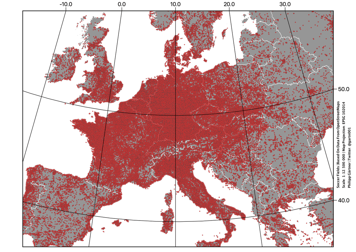 BrilliantMaps's tweet photo. Every Dot Is A Football Pitch (Soccer Field) In Europe

 https://t.co/URv7yVZxiu https://t.co/dqet1qFW21