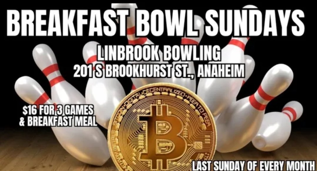 We meet every Sunday for bowling , breakfast &amp; bitcoin! Come join us!

meetup.com/oc-btc/events/…