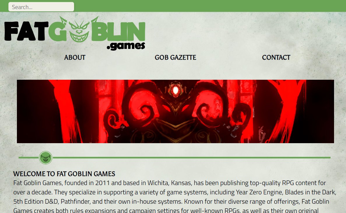 We're in the process of changing our website over to
<a href="/WorldAnvil/">World Anvil</a>'s site. What do you think so far? worldanvil.com/w/FatGoblinGam…
#DnD #dungeonsanddragons #rpg <a href="/PraetorandRifts/">PraetorandRifts</a> <a href="/praetorsrejects/">⚔️🛡Praetor's Rejects🛡⚔️</a> @bomanmodine