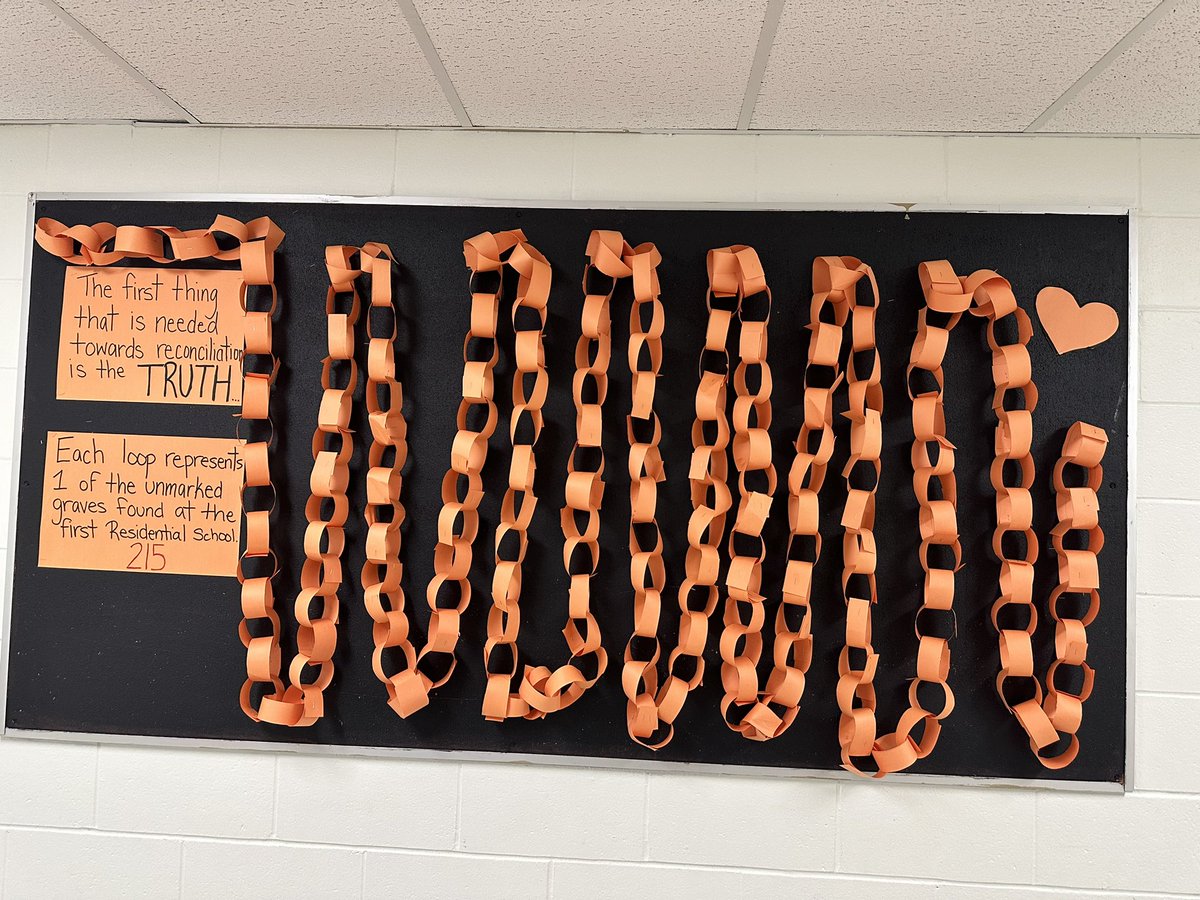 Giving a little perspective with our bulletin board for Truth and Reconciliation as we approach Monday🧡