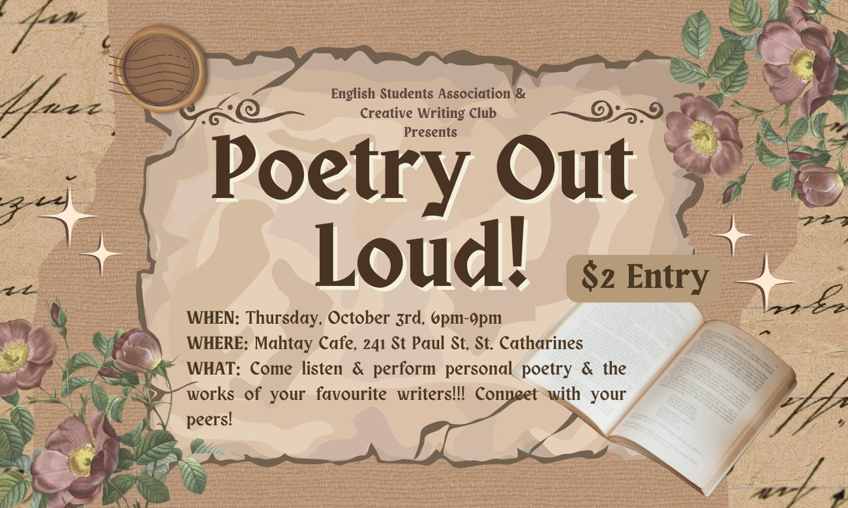 We're gonna be reading Poetry Out Loud, and you should too! See you next Thursday at Mahtay Cafe!