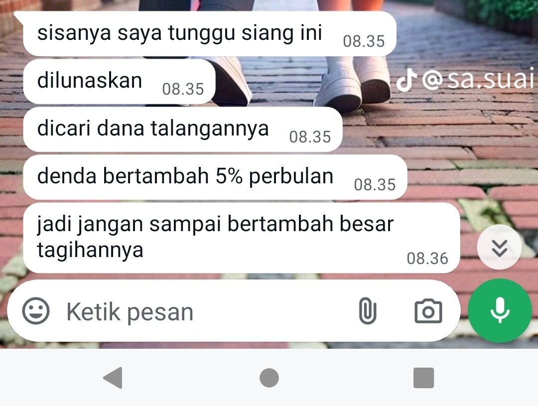 ryuzytwt's tweet photo. bct bgt si oyen. tau-tauan aja kalo udah bayar di apk, langsung chat WA. dicari dana talangan hari ini matamuuu 😭 ini aja nyicil sejuta engap anjrot https://t.co/1r7iLP4hKd