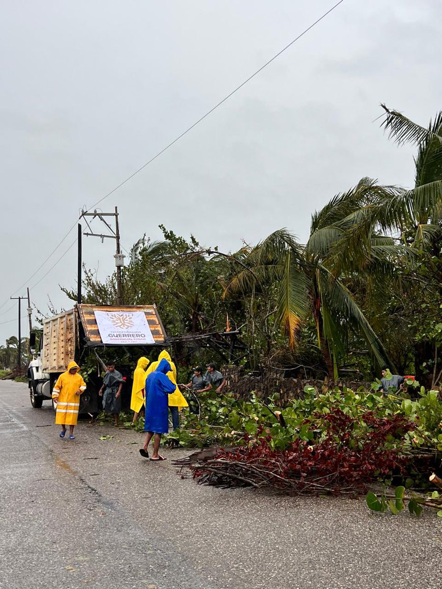 EvelynSalgadoP's tweet photo. El @Gob_Guerrero continúa con las labores de limpieza y retiro de árboles en Playa Azul y Playa Ventura en el municipio de Copala. 

#FuerzaOperativaGuerrero https://t.co/il922A4q4e