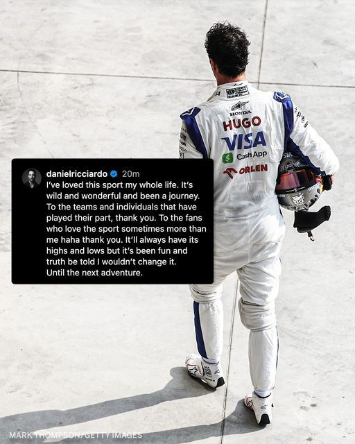 jon_snow_pt's tweet image. 🚨 IT IS OFFICIALLY OVER FOR DANIEL RICCIARDO. 

Despite his recent struggles, he remains one of the most talented and impactful Formula 1 drivers of the past 15 years. 

#LegendaryDriver #RicciardoLegacy #F1