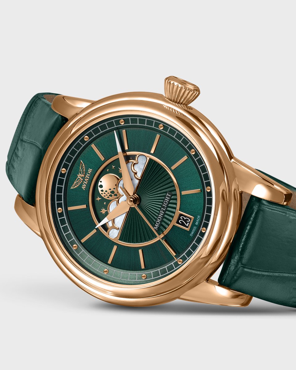 aviatorwatch's tweet photo. Soar in style with the AVIATOR MoonFlight.
Inspired by the 1930s Douglas DC-3 and vintage Art Deco, this luxury piece blends high fashion with celestial details. Land among the stars and fashion icons in timeless elegance.
#aviatorwatch #ladieswatch #wristcheck https://t.co/1dSN50wyyk