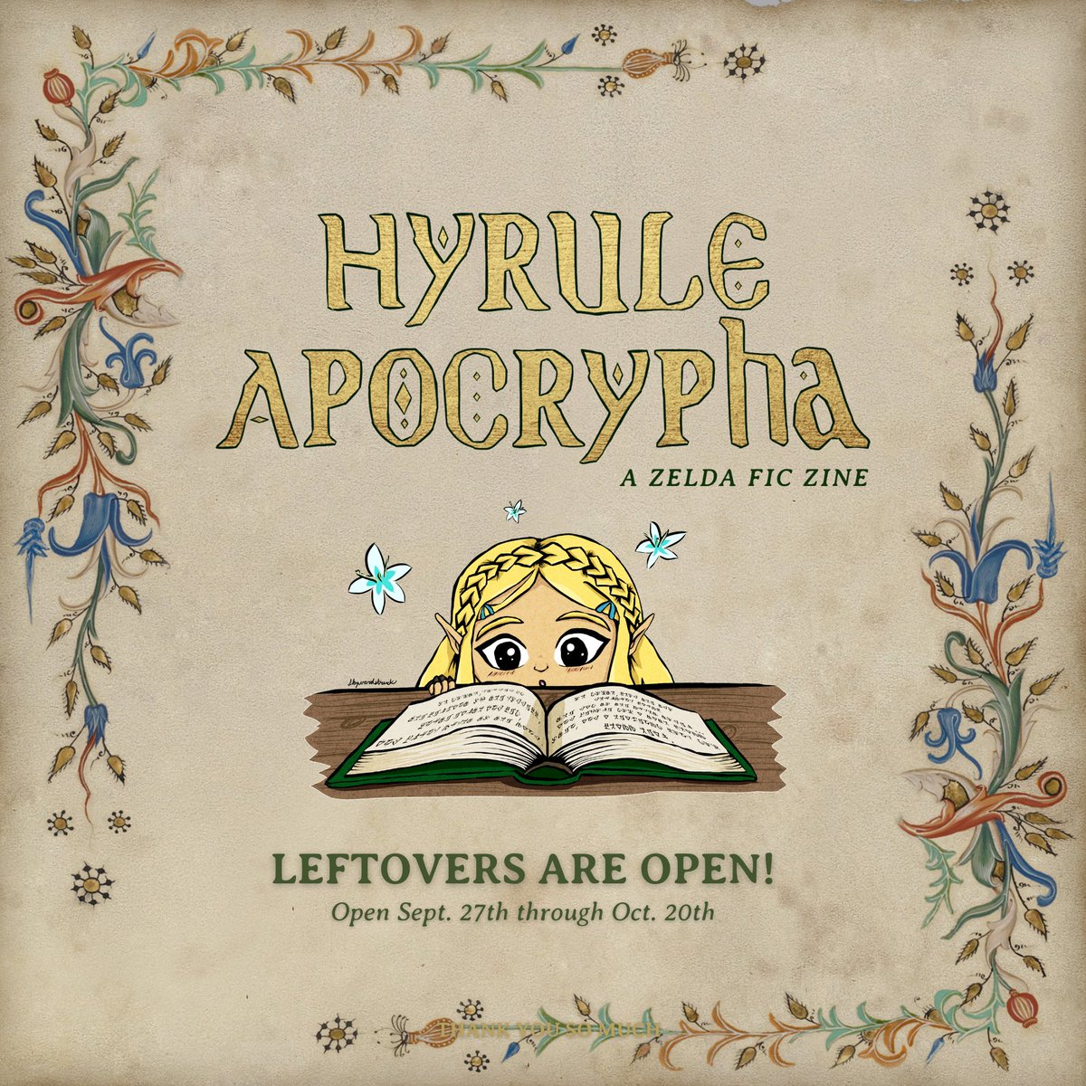ZeldaFicZine's tweet photo. 📚 Leftover Sales OPEN!! 📚

The biggest library of Hyrule opens its doors once again!

From September 27th to October 20th, you can grab all our limited books + items!

Visit our shop now, you won't want to miss this!!

🔗 Order NOW! https://t.co/35HfYglT0b https://t.co/nD9x7y0xl4