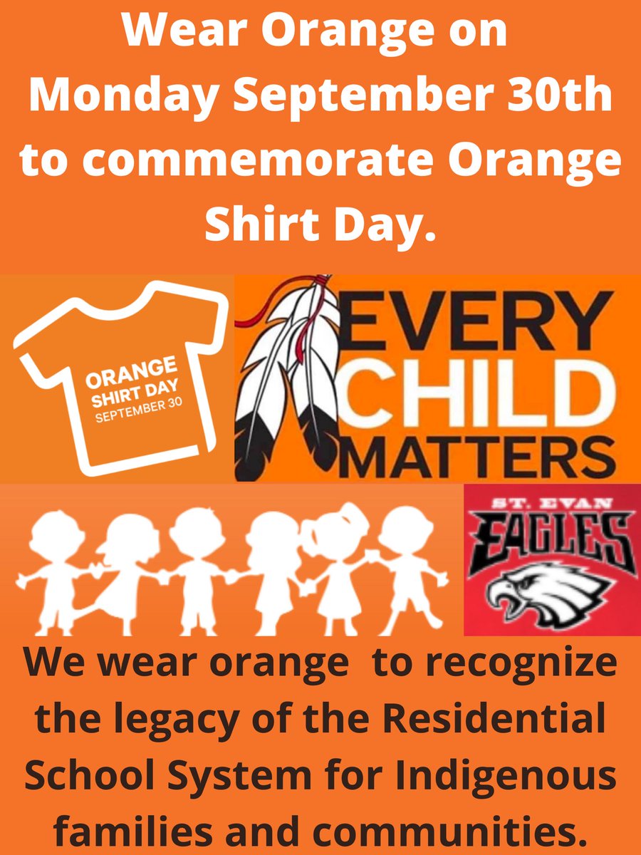 R. Gabil (@mrsgabil) on Twitter photo On Monday September 30th, St Evan will honour Truth and Reconciliation Day by wearing orange and by participating in an assembly for Gr 1-8 at 10:10am to teach students about the significance of this day. <a href="/St_EVAN_Caledon/">St. Evan Catholic Elementary School</a> On Monday September 30th, St Evan will honour Truth and Reconciliation Day by wearing orange and by participating in an assembly for Gr 1-8 at 10:10am to teach students about the significance of this day. <a href="/St_EVAN_Caledon/">St. Evan Catholic Elementary School</a>