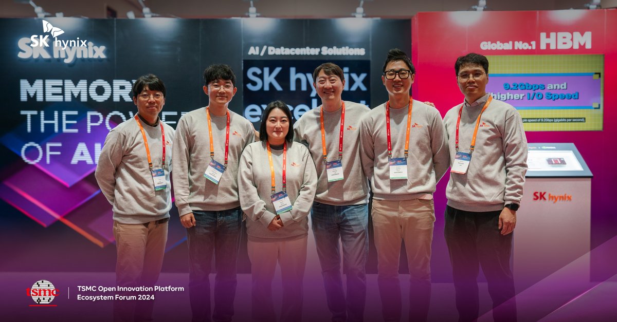 SKhynix's tweet image. TSMC OIP was a hit! 🌟 @SKhynix wowed with innovative AI memory tech like #HBM3E , #LPCAMM2 , #GDDR7 & #MCRDIMM .
Thanks to all who joined us! 🙌 Stay tuned for more groundbreaking development!
#SKhynix #TSMC #TSMCOIP #AI #Memory