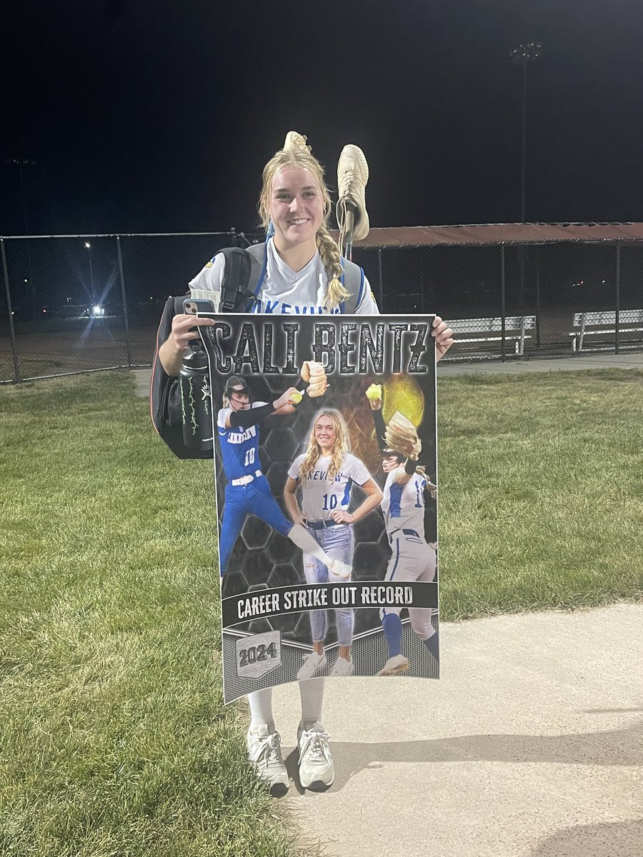 Reached a milestone tonight. Broke the high school career strike out record as a junior and the best part..she had no idea. 💙 Keep working hard. Congrats kiddo, we are so proud of you. 🫶🥎🫶<a href="/BentzDon/">Don Bentz</a> <a href="/calibentz/">cali bentz</a>