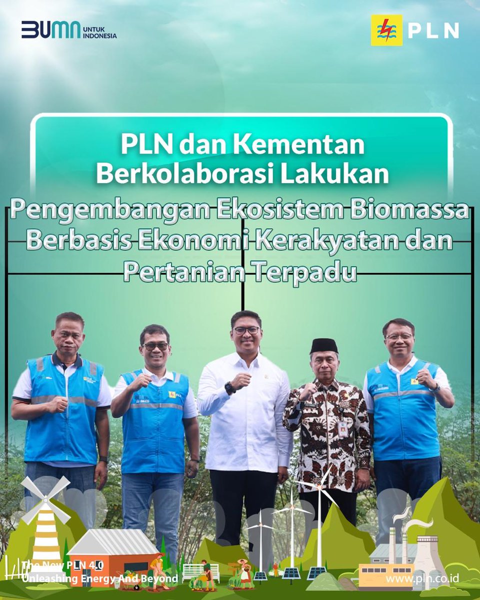 _pln_id's tweet photo. Electrizen, PLN bekerja sama dengan Kementerian Pertanian (Kementan) berkolaborasi lakukan Pengembangan Ekosistem Biomassa Berbasis Ekonomi Kerakyatan dan Pertanian Terpadu. 

#PLN #PLNUntukIndonesia https://t.co/dGDTGM0Al5