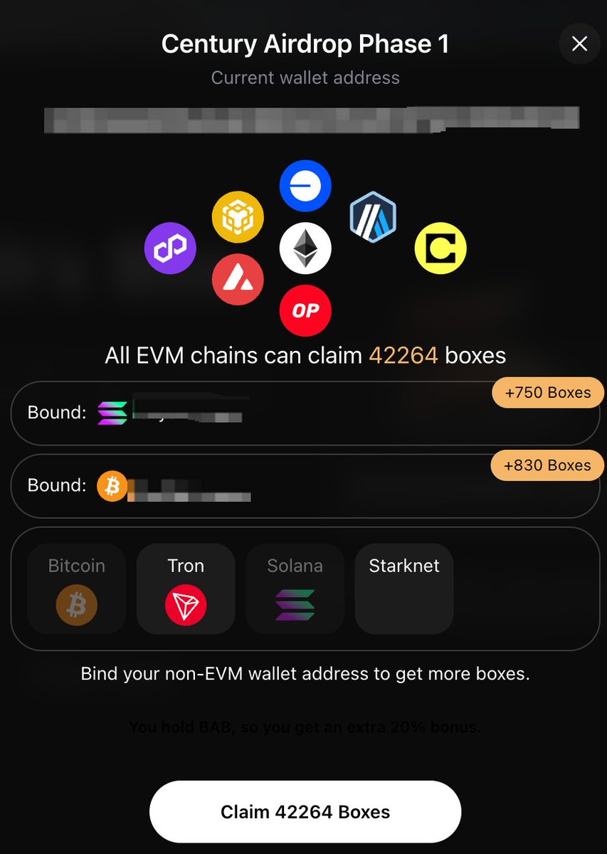 大有 <a href="/youyou5202/">王大有</a> 新盘
我可以领 4w多boxes，领之前记得把btc/tron/sol/斯塔克钱包都给绑定了哈。
链接：commonwealth4.com/?ref=6230