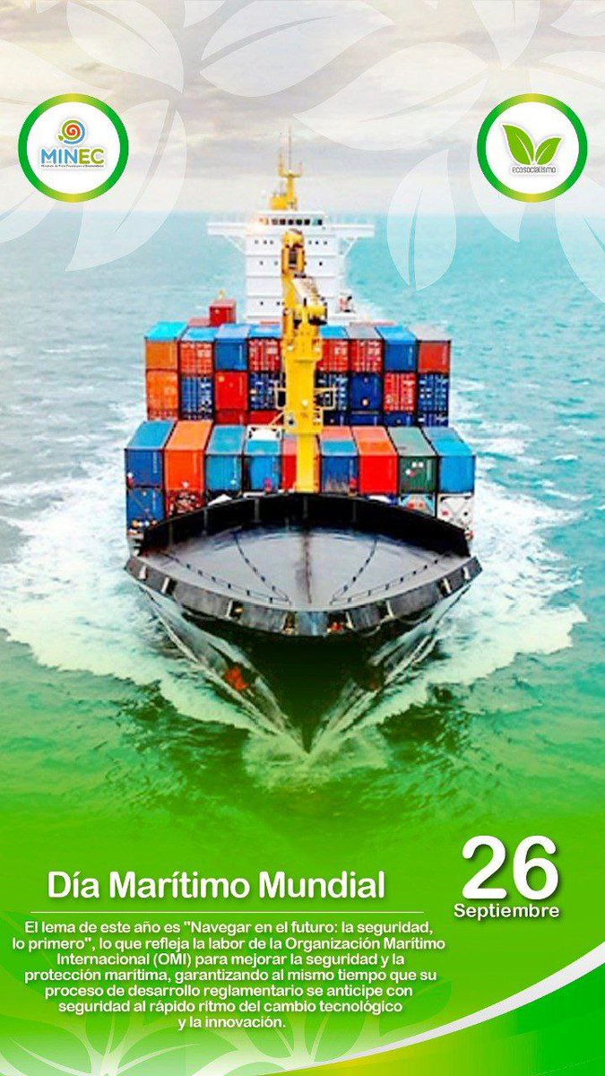 Día Marítimo mundial 

<a href="/NicolasMaduro/">Nicolás Maduro</a>
<a href="/JosueLorca/">Josué Lorca</a>
<a href="/InparquesMerida/">INPARQUES MÉRIDA🌱</a>
<a href="/RadioMiraflores/">Radio Miraflores</a>
<a href="/conaremerida/">CONARE MÉRIDA</a>
<a href="/torobelisario/">Toro Belisario</a>
<a href="/MinecOficial/">MinecOficial</a>
<a href="/JEHYSONGUZMAN/">JEHYSON GUZMÁN</a>
<a href="/CNPMerida/">CNP Mérida</a>
<a href="/GobMerida/">Gobierno Merida</a>