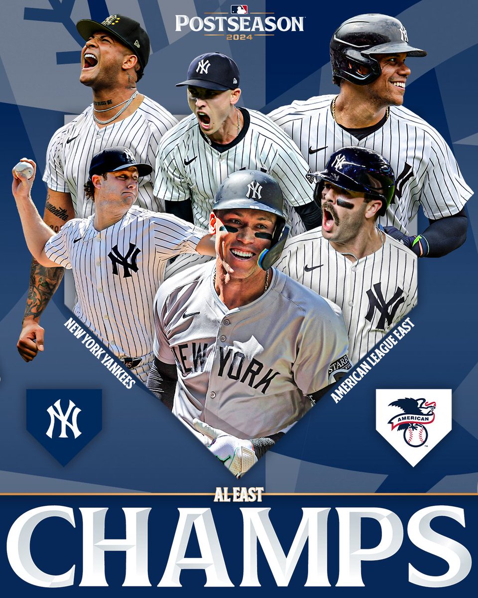 Congrats to the New York Yankees, as they are your 2024 AL East Champions 

Clinched first round bye and home field advantage also <a href="/Yankees/">New York Yankees</a> <a href="/Majorleaguemadd/">Madyson</a> <a href="/LatinoSports/">Latino Sports</a> <a href="/YankeeDamien/">YankeeDamien1231</a> <a href="/90syankskid/">JP_YankeesGirl</a> <a href="/TheDnRCompany/">The Company</a> <a href="/Kylie6464/">kylie</a> <a href="/marioagomez_1/">Mario G</a>⚾🚀🚀🚀🔥🔥🔥🍾🍾🍾 #NRMedia #RepBX