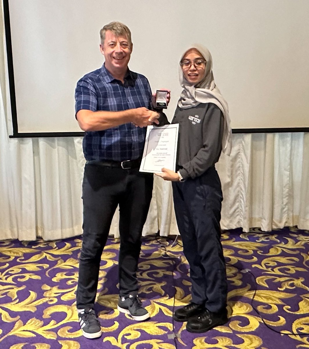 Please to present service pins this week to two #CWGC staff from the Pacific. One year service pins presented by COO <a href="/barryjmurph/">Barry Murphy</a> to Health and Safety Advisor Si Thu Myint from Yangon Myanmar and to Site Manager  Desy Makhmud from Ambon Indonesia.  Well done to both!