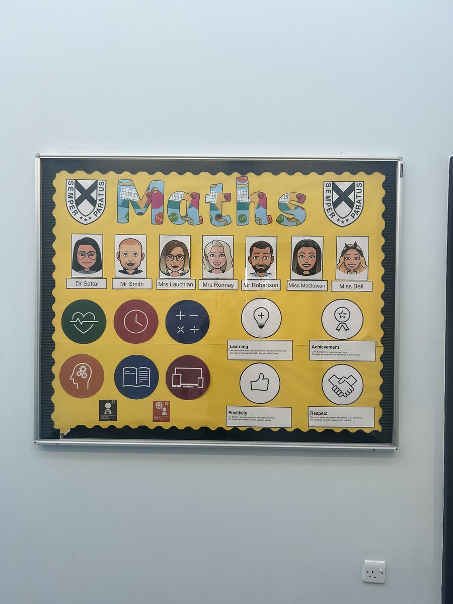 Maths board all updated and ready for Parents’ Fayre on Tuesday 1st October 5-7pm. You can sign up for all events using: 
forms.office.com/pages/response… 
We would love to see you there ⭐️