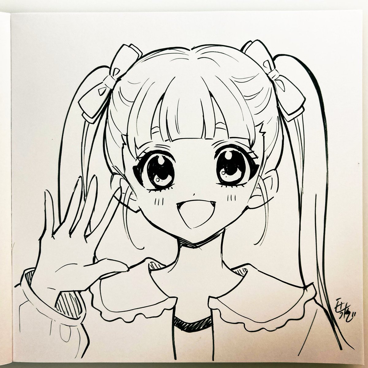 やほー♥️

#アナログ絵
#ツインテール 