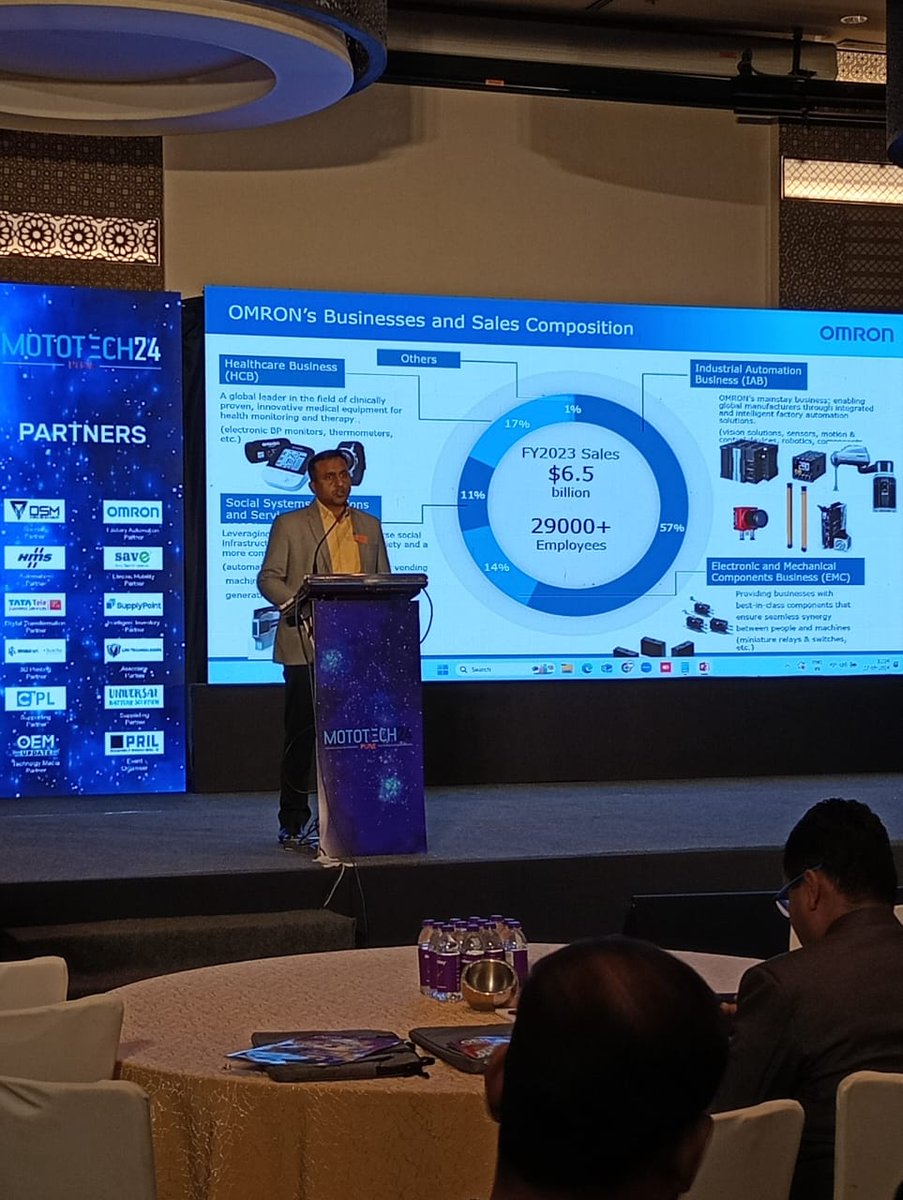 OEMUPDATE's tweet photo. At MOTOTECH24, Shan Qumer, Industry Leader - Environmental Mobility at Omron Automation Pvt Ltd, covers the broad scope of automation and robotics in the automotive sector. 
.
Watch them live: https://t.co/Of00kQwJHr
.
#mototech #oem #HMS #hmsnetworks #live https://t.co/k57Zr6AWUz
