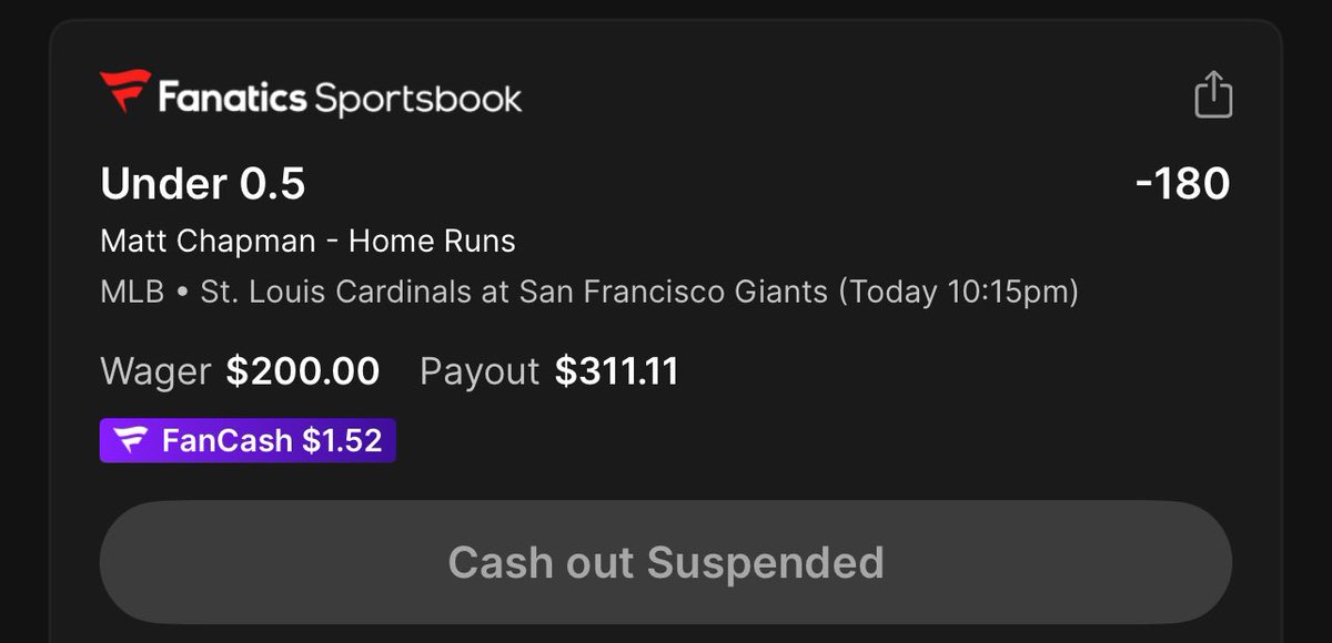 KingofABC's tweet photo. @GreenScreenBets Smashed that same bet on fanatics for $200 💪 https://t.co/rG4eGk64uU