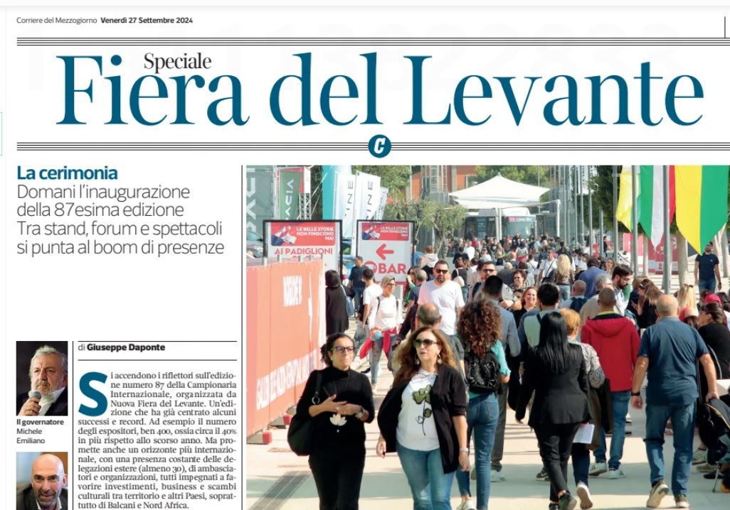 "Torna uno degli eventi più attesi dell’anno a Bari. E con esso il tradizionale balletto di critiche e consensi, ottimismi e scetticismi, presenze e assenze. Su cui la Fiera questa volta veleggia con l’ironia di Toti e Tata". Speciale #Fiera, oggi sul #CorrieredelMezzogiorno