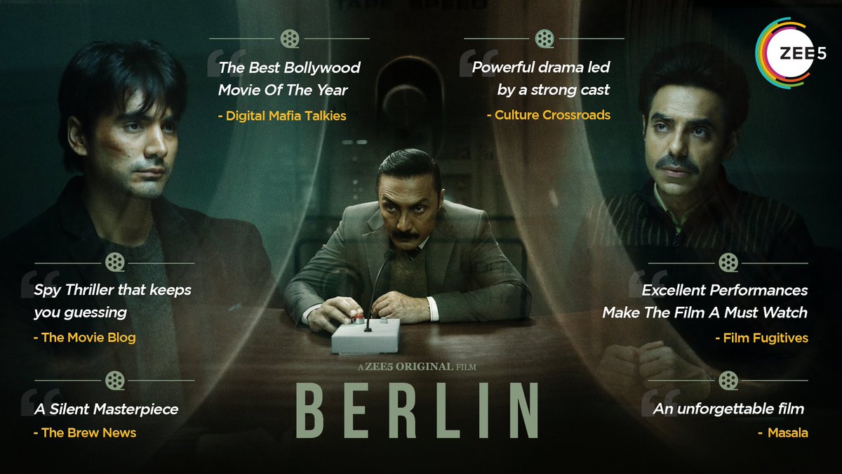 In the complex world of espionage, Berlin on ZEE5 Global has been making waves internationally. With powerful performances by Rahul Bose, Ishwak Singh and Aparshakti Khurana,the film has earned accolades at major film festivals. 
Here's what the global media has to say about it.