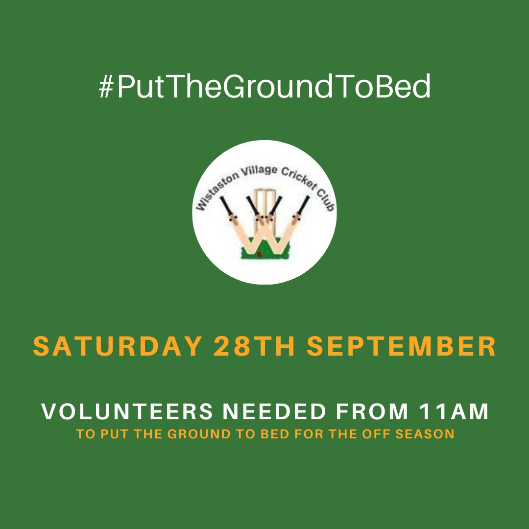 Your club needs you 👉 Help is required from 11am on Saturday to finish off jobs and close down for the season