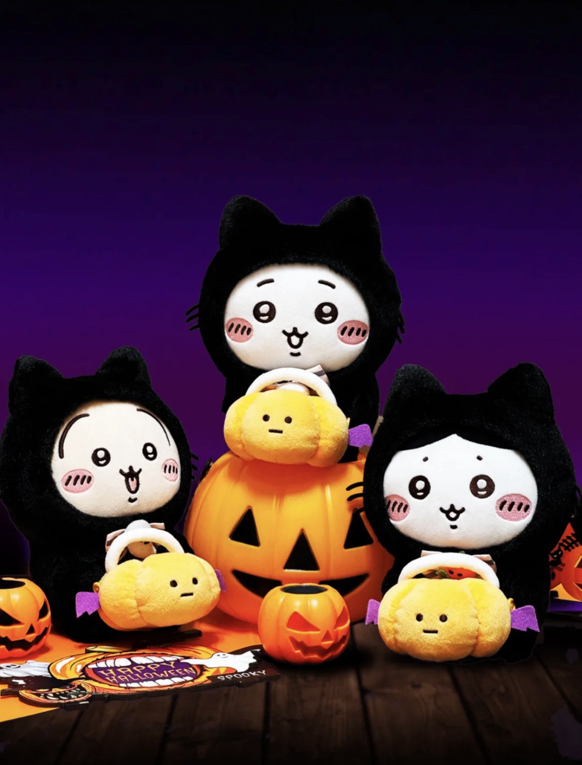 ちいかわ ハロウィン 黒猫のマスコット 三種 3個セット