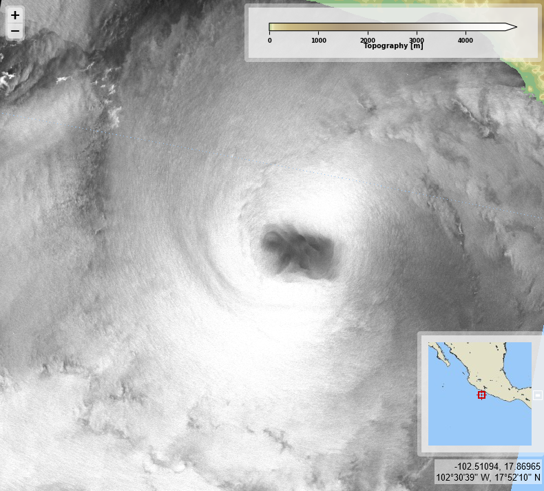CYMS_S1's tweet photo. Hurricane #John (again), eastern Pacific and #Helene, Gulf of Mexico. @ESA_EO acquisitions on 2024/09/26 on 12:43 &amp; 23:37 UTC resp., for #2024SHOC from @CopernicusEU #Sentinel1 A. Max sustained wind velocities (left) resp. around 45 and 55 m/s, derived from SAR roughness (right). https://t.co/K89IvpIP14