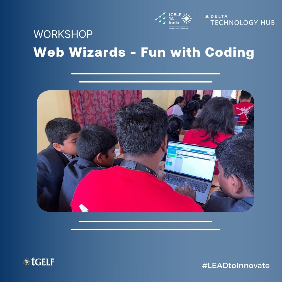 tGELF's tweet image. Over 50 high school students walked away feeling inspired and excited from our session with Delta Tech Hub, Web Wizards: Fun with Coding, having learned the basics of coding through interactive games. 

#tGELF #JAIndia #DeltaTechHub #WebDevelopment #Workshop #FutureCoders #STEM