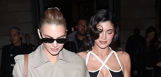 Kylie Jenner Stuns in Busty Black Dress, Joining Chic Sister Kendall at Schiaparelli's Paris Fashion Week