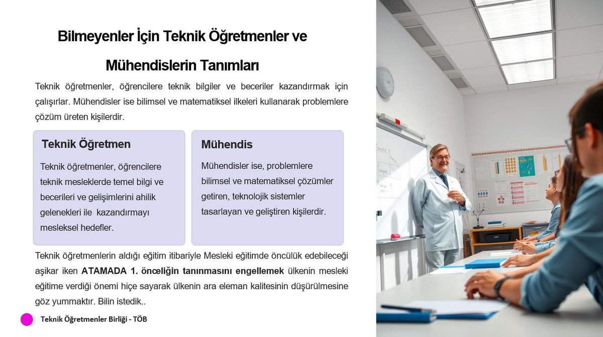 Teknik öğretmen atamalarında dikkate alınması gereken tanımlar.
<a href="/tcmeb/">Millî Eğitim Bakanlığı</a> <a href="/tcbestepe/">T.C. Cumhurbaşkanlığı</a> <a href="/Yusuf__Tekin/">Yusuf Tekin</a>