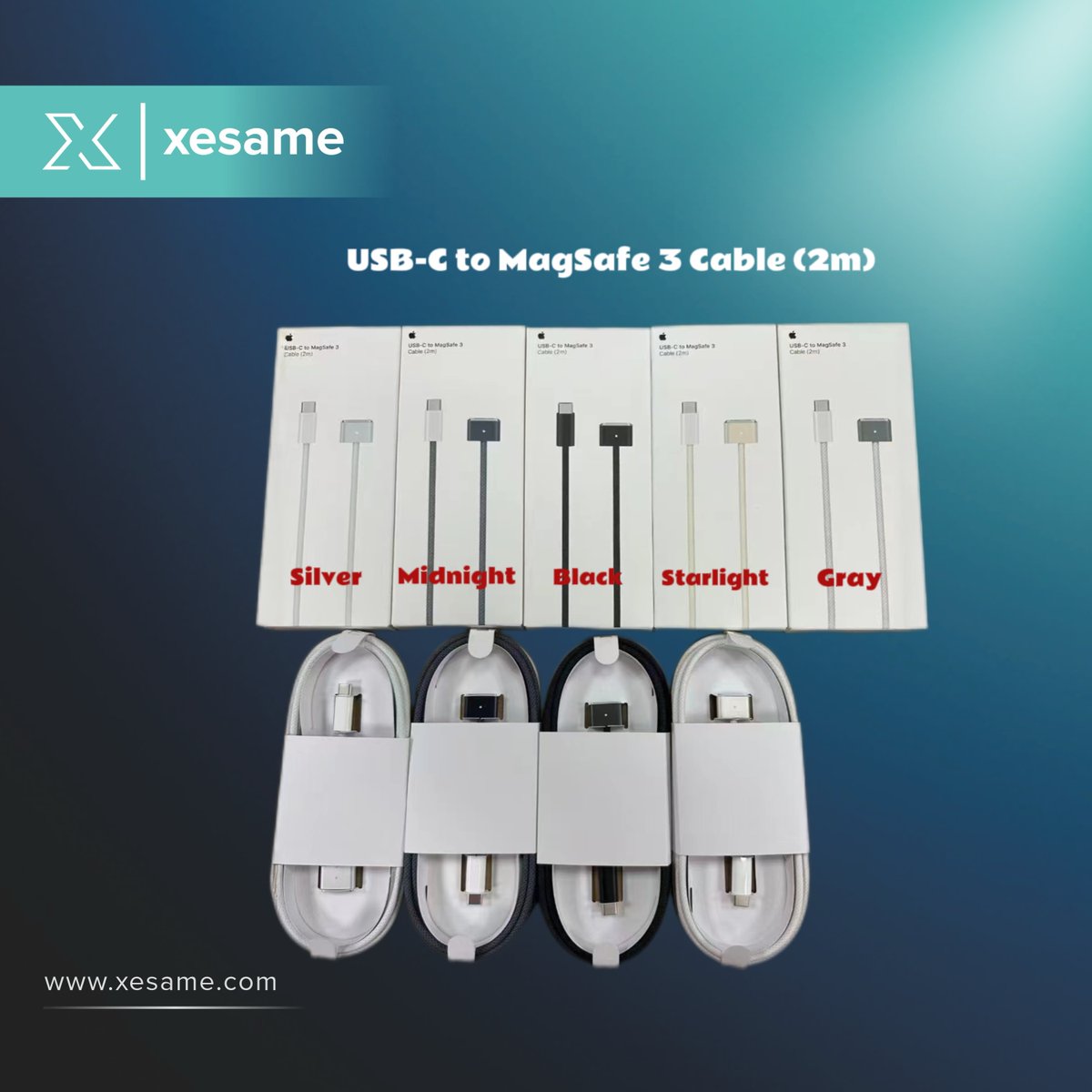 xesame_official's tweet image. USB-C to MagSafe 3 Cable (2 m)

Silver/Midnight/Space Black/Starlight/Space Gray

Email: info@xesame.com
Website: xesame.com

#apple #applecable #chargecable #chargingcable #appleaccessories #applesupplier #applewholesale #wts