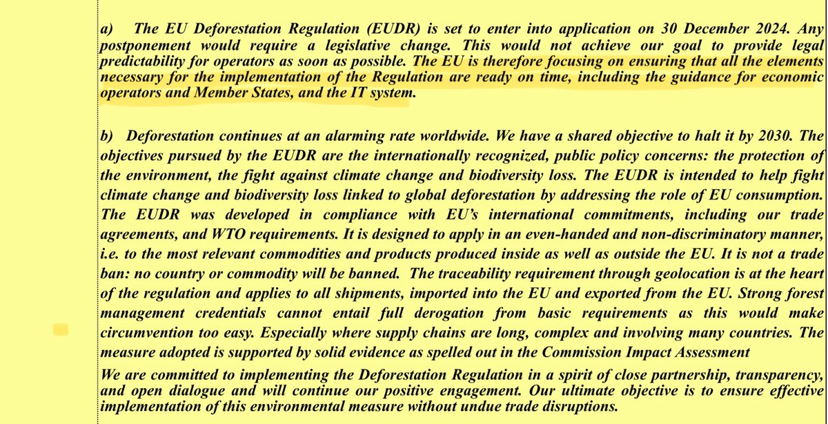 #EUDR: EU answers to questions from WTO members this week “EU is therefore focusing on … are ready on time”. Really?, 3 years after release COM proposal and more than 15 months after official publication Regulation, less than 100 days before application. Quite embarrassing.