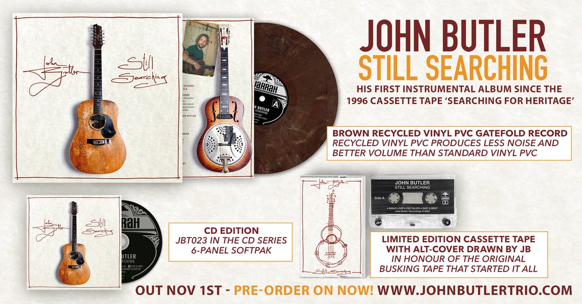 Available on Vinyl, Ltd Cassette &amp; CD. Pre-Order now from johnbutlertrio.com OUT: 1st Nov