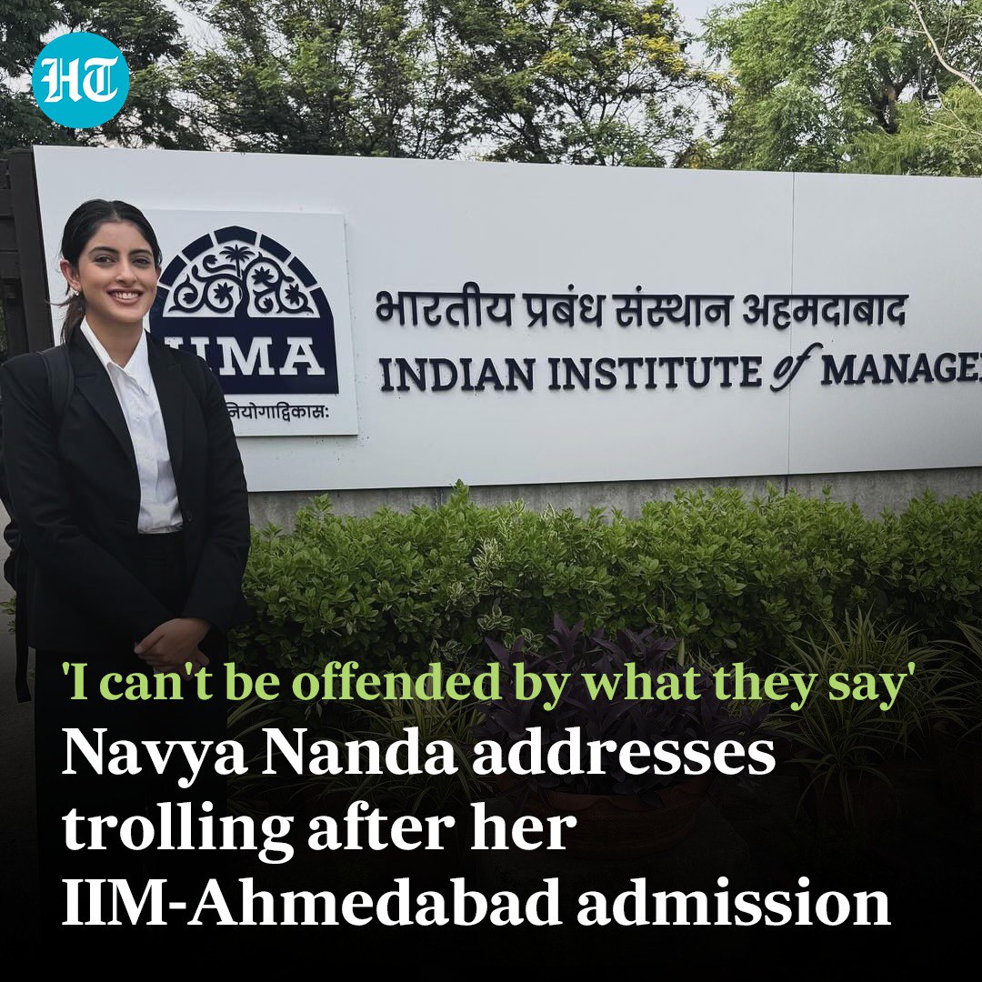 ashokmalik's tweet image. #NavyaNaveliNanda recently responded to being #trolled over her admission to #IIM_Ahmedabad.
Read her full statement here: hindustantimes.com/entertainment/…