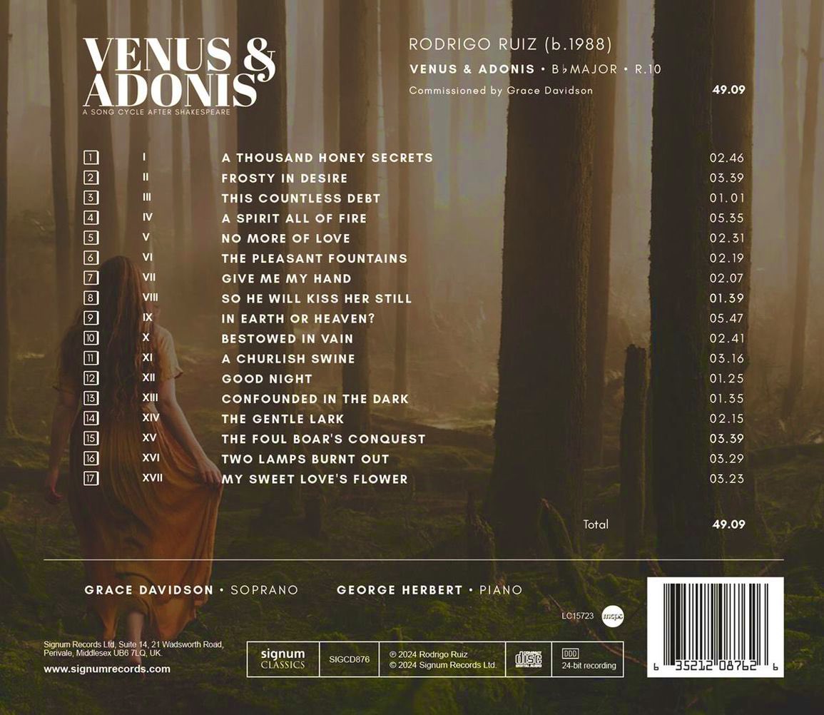 GraceLSDavidson's tweet photo. Venus & Adonis by composer @rodrigoruiz1988 is released today on @SignumRecords Get your copies here: https://t.co/g7tXhSo3sD
#songcycle #georgeherbert #friday #newrelease #lied 💿 https://t.co/U1Nx1L5jeh