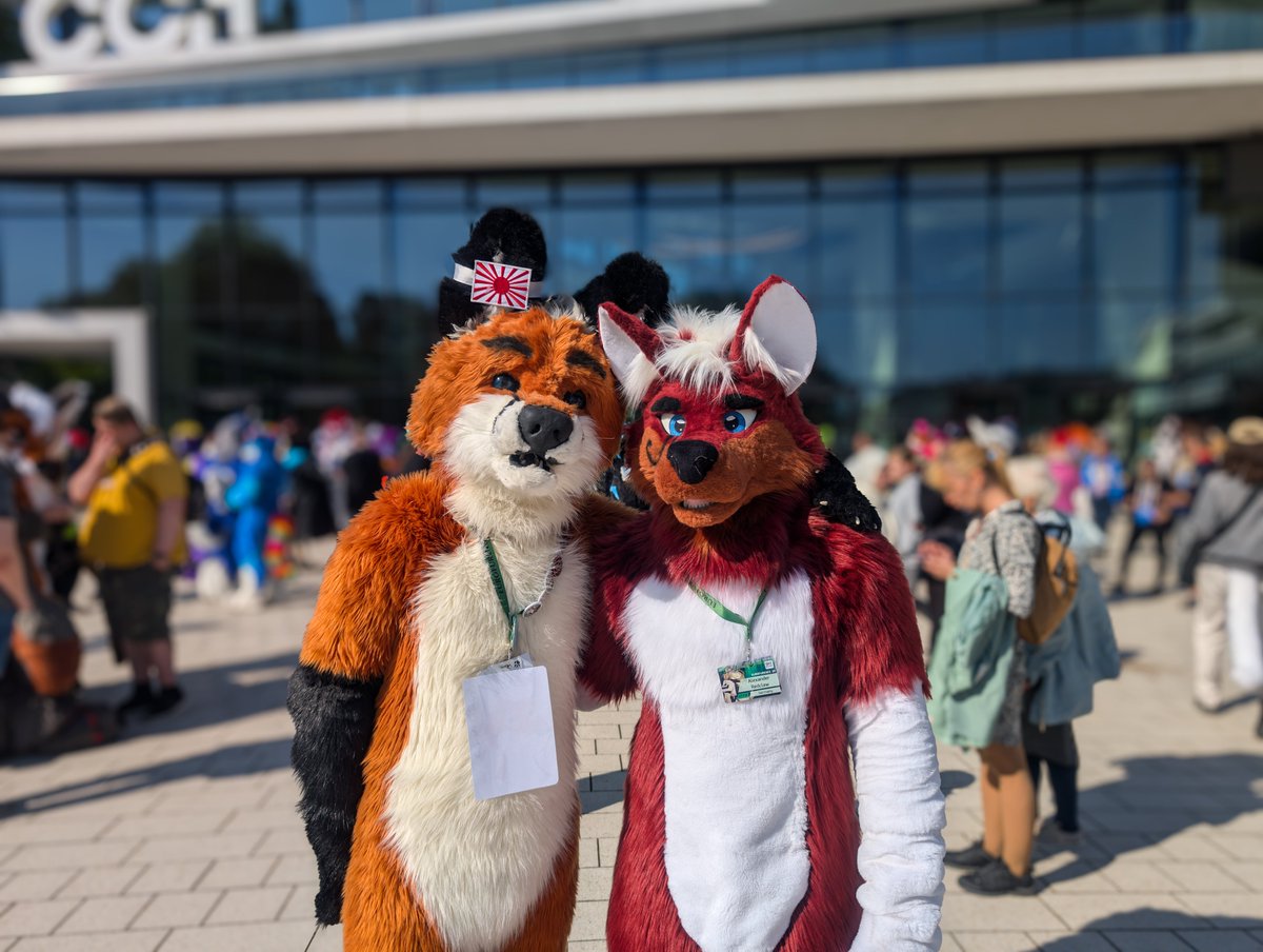 Sayorim (@sayo_flufftiger) on Twitter photo Look who I met at #Eurofurence28 its <a href="/ZYonshi/">🦊Zawako Yonshi🎆</a> 
the cute red jackal <a href="/AdianFangs/">Adian Fangs</a> ❤️
#FursuitFriday Look who I met at #Eurofurence28 its <a href="/ZYonshi/">🦊Zawako Yonshi🎆</a> 
the cute red jackal <a href="/AdianFangs/">Adian Fangs</a> ❤️
#FursuitFriday