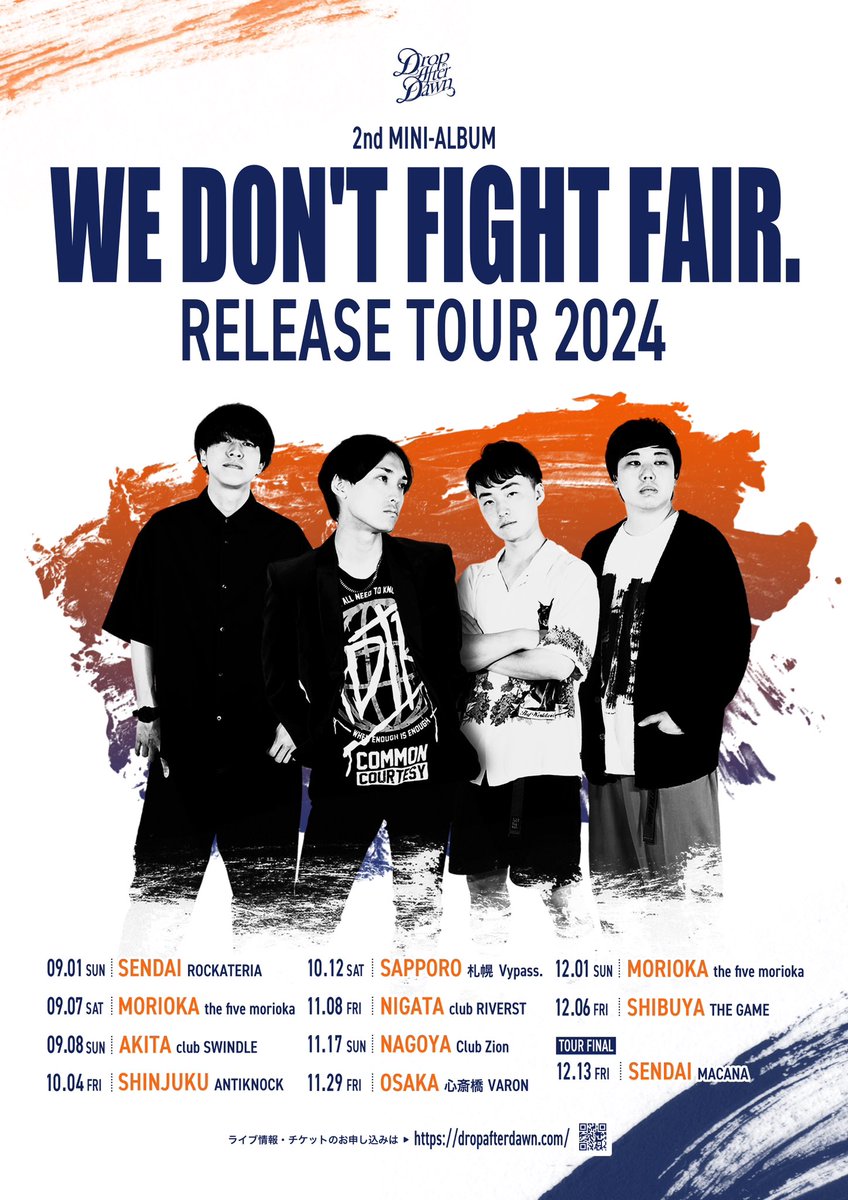 antiknock1985's tweet photo. ⌚️T.T公開!!⌚️
10/4(金)
ANTIKNOCK 39th Anniv
【CRAZY DIAMOND vol.83-Drop After Dawn “WE DON’T FIGHT FAIR” RELEASE TOUR 2024-】

Drop After Dawn
SlyDoggy
Adamas Ale
細
SAVAGE CULTURE
NITRO TACOS
Heartfield
INKANADELI
M.I.E

🕰️ST16:30
💵ADV¥2500+1D
🎟️各予約or https://t.co/k66QQ6uhC0 https://t.co/ZC6Edy2T91
