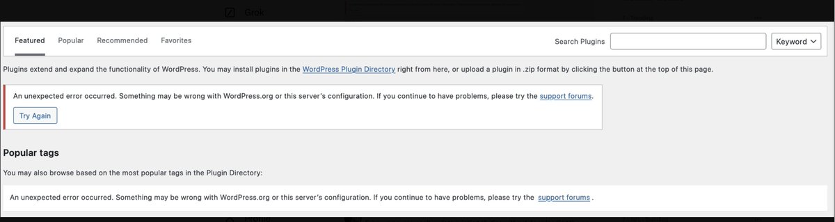Khalid Farhan (@iamkhalidfarhan) on Twitter photo WordPress.org bans WP Engine, blocks it from accessing its resources. 
If you have sites hosted with WP Engine, you won't be able to: 
Update plugins
Update theme
Install new plugins from WP depository 
Do any security update
The fight began last week when Mullenweg WordPress.org bans WP Engine, blocks it from accessing its resources. 
If you have sites hosted with WP Engine, you won't be able to: 
Update plugins
Update theme
Install new plugins from WP depository 
Do any security update
The fight began last week when Mullenweg