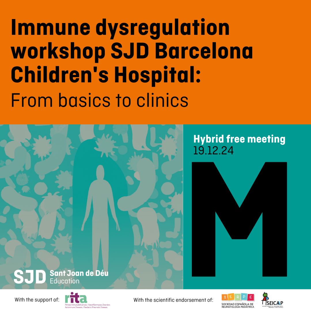 SJD Formación (@sjdformacion) on Twitter photo 🚀 Don't miss the 2nd Edition of the Immune Dysregulation Meeting!
🎯 This exclusive, free event will offer you invaluable insights from world-renowned experts.
📍 Attend in person at <a href="/SJDbarcelona_es/">Hospital Sant Joan de Déu Barcelona ES</a> or join us 💻 online.
👇 Register for free now!
formacion.sjdhospitalbarcelona.org/en/2nd-immune-… 🚀 Don't miss the 2nd Edition of the Immune Dysregulation Meeting!
🎯 This exclusive, free event will offer you invaluable insights from world-renowned experts.
📍 Attend in person at <a href="/SJDbarcelona_es/">Hospital Sant Joan de Déu Barcelona ES</a> or join us 💻 online.
👇 Register for free now!
formacion.sjdhospitalbarcelona.org/en/2nd-immune-…