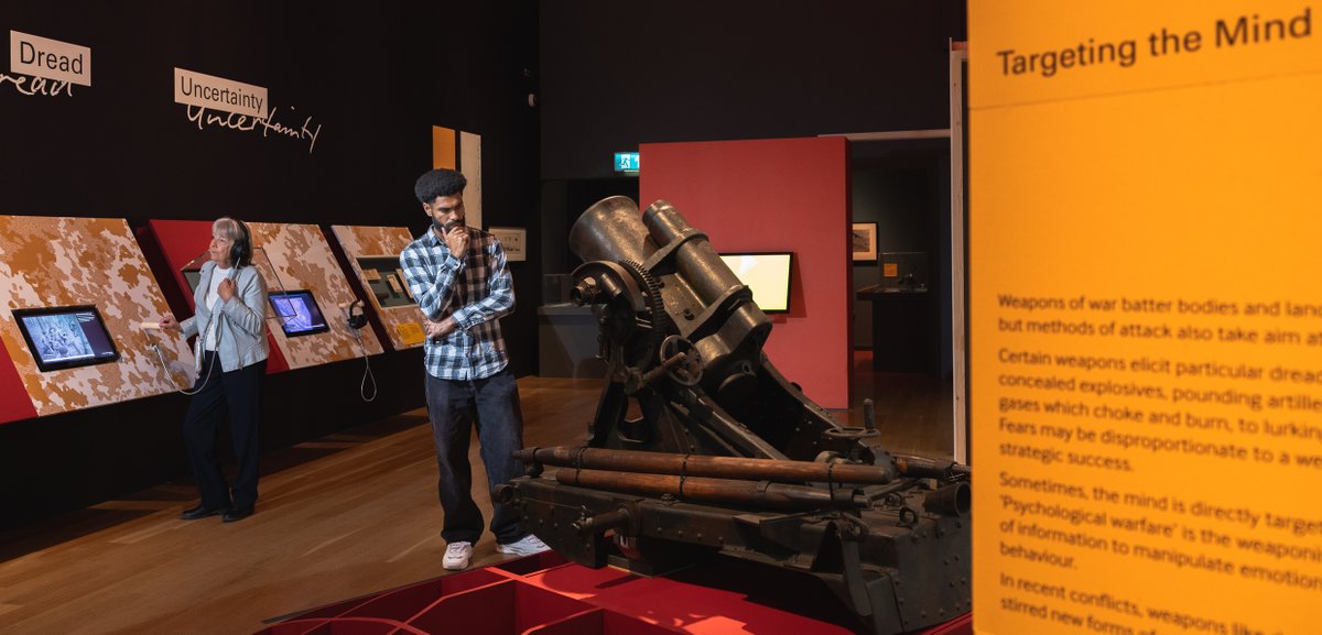 I_W_M's tweet photo. A new exhibition, War and the Mind opens today at IWM London. 
 
What motivates people to start and support wars? How do humans think, feel and act during conflict? And how do we make sense of the devastating conflicts that have shaped our world? 

<1/2> https://t.co/K1uLl0CHSj