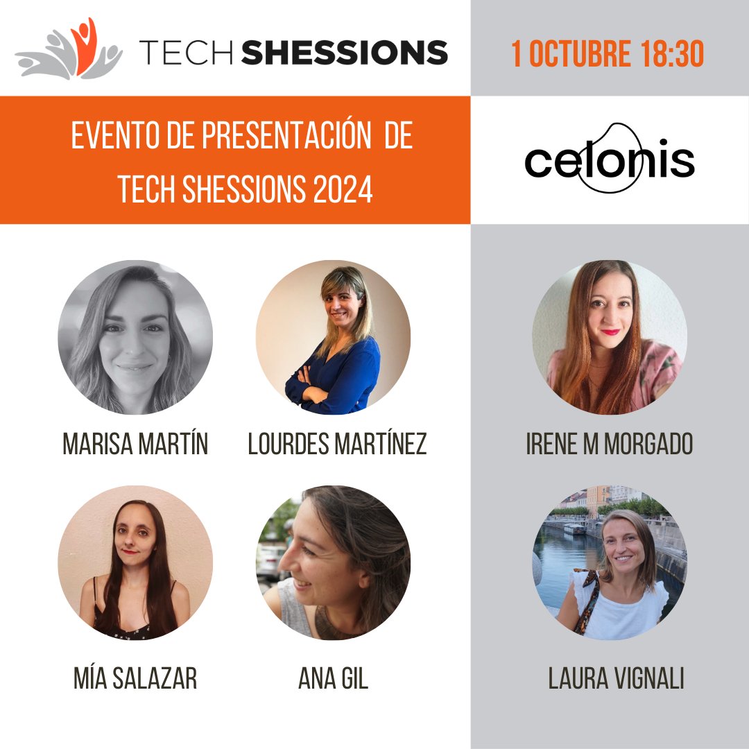 techshessions's tweet photo. ¡Arranca una nueva edición de Tech SHEssions! 🚀

Un programa de mentoring para mujeres que quieren mejorar su habilidad de hablar en público y ganar confianza en el escenario. 

🗓️ 1 de octubre | 🏢 Celonis | ⏰ 18:30
 
¡Te esperamos el martes! https://t.co/uaP67CngUC https://t.co/DaSaaG1Ufp