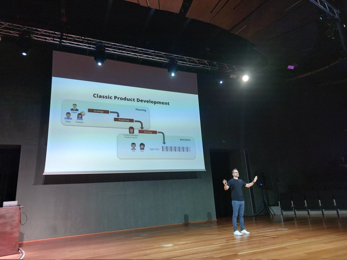 One more person in the middle will fix all our woes - or won't they? <a href="/ItamarGilad/">Itamar Gilad</a> on PM / PO role at #BetterWays2024 <a href="/AGRsummit/">Better Ways (Agile Greece Summit)</a>