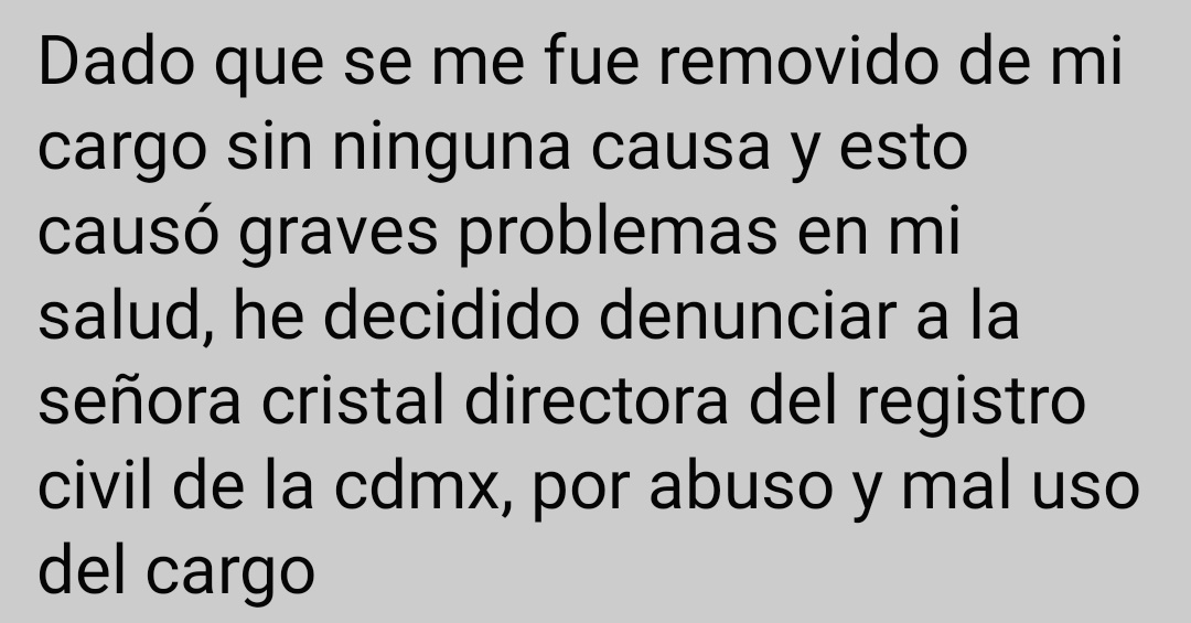 Raza_DGRC_CDMX's tweet photo. Conozcan el caso de Francisco, un compañero que sufre un grave padecimiento de salud, y aún así fue removido sin justificación por Crystel Arellano, Directora Gral del Registro Civil. Hay denuncia ante @CNDH. ¿Nos ayudan? Requiere apoyo.
@NoemyBohorquez
https://t.co/9qa94zJkhI https://t.co/ex6rMTGARU