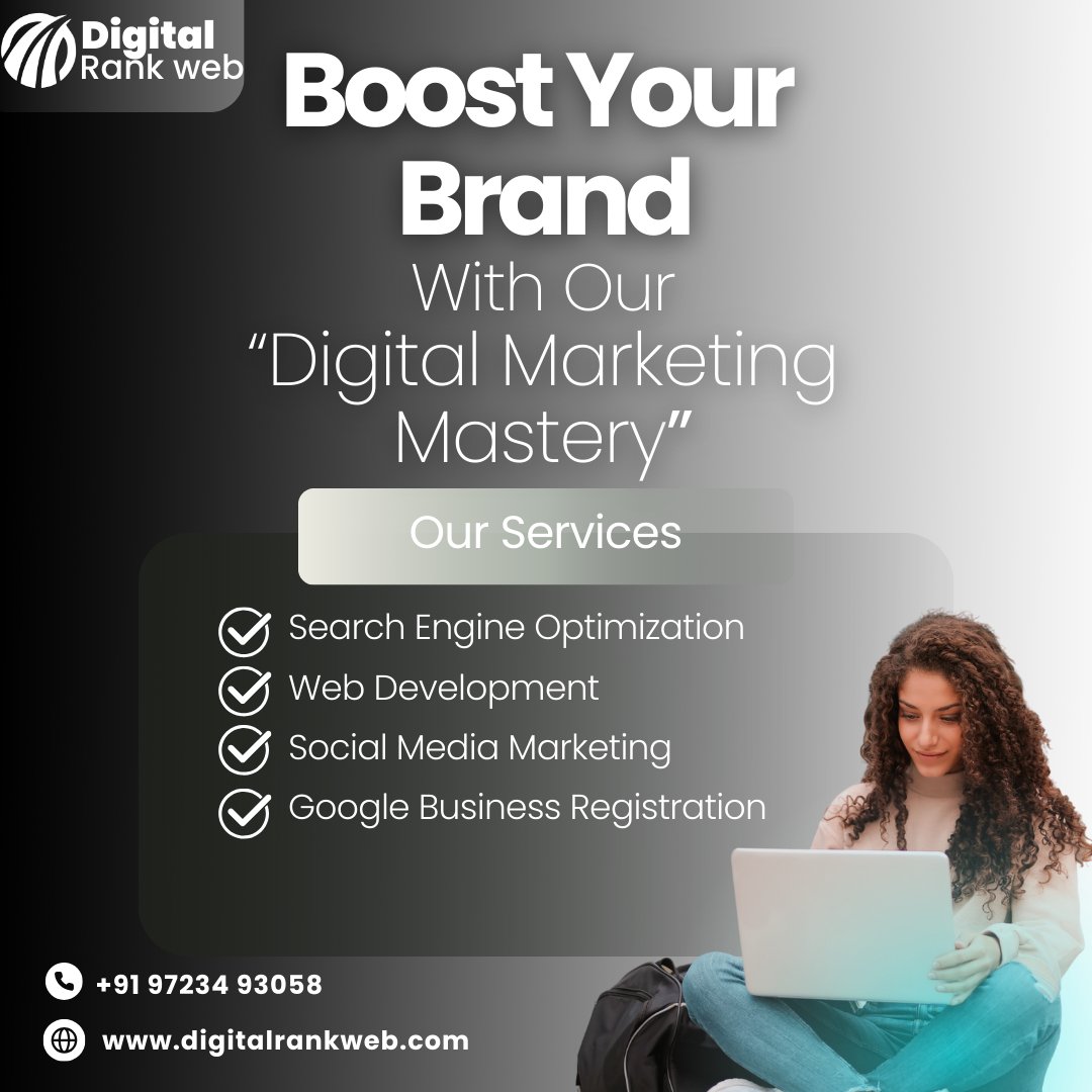 digitalrankweb's tweet photo. Small business looking to grow? 💼 Let Digital Rank Web, the best digital marketing company in Rajkot, help with SEO, social media marketing, and Google Ads! 

#DigitalMarketing #SmallBusiness #Rajkot #Gujarat #SEO #SocialMediaMarketing #GoogleAds #BusinessGrowth #DigitalRankWeb https://t.co/1WWpA2reXs