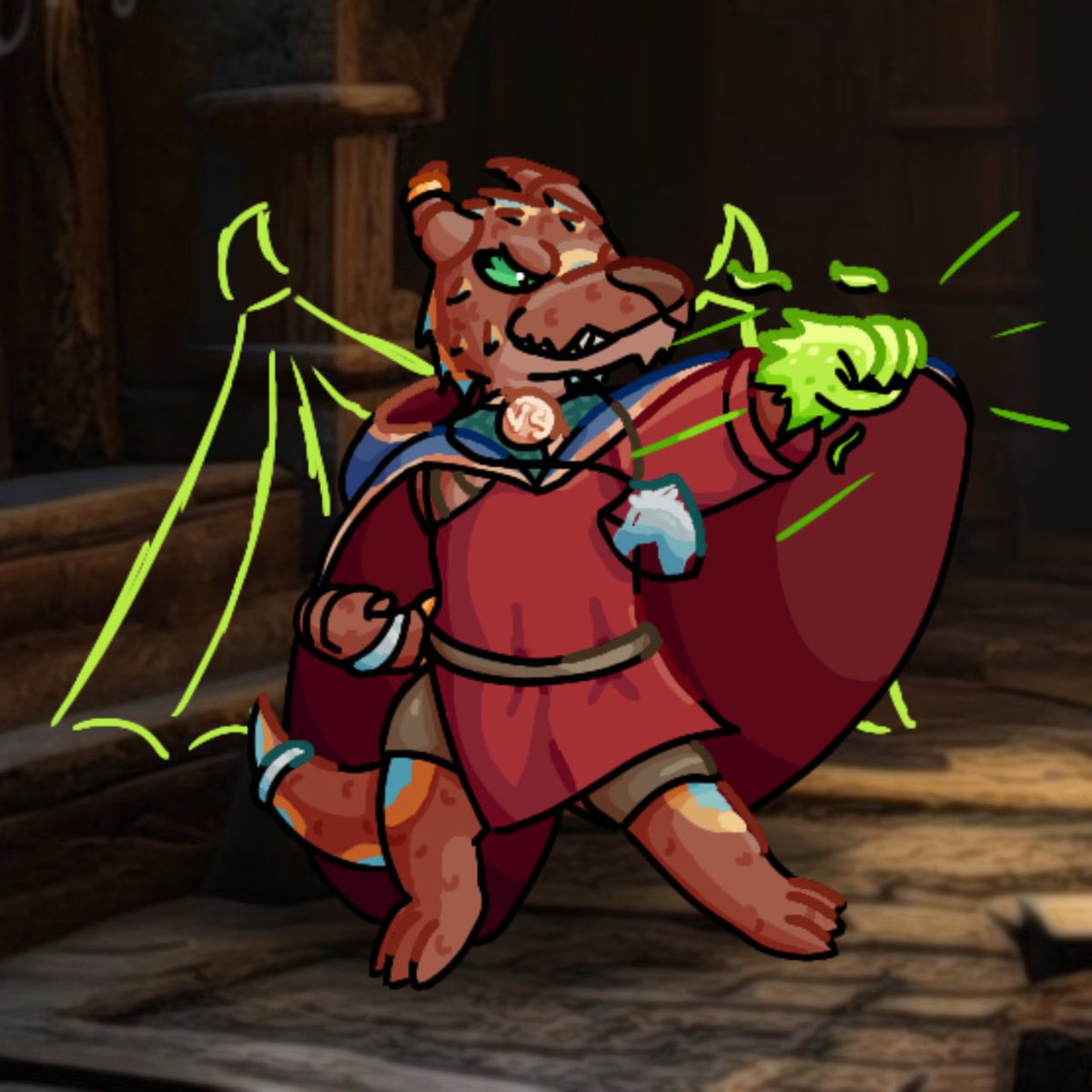 SIudger's tweet photo. dragon ascendant monk kobold got a glow up. he also lot his dad! say hi vel again https://t.co/KCusK2pX9y