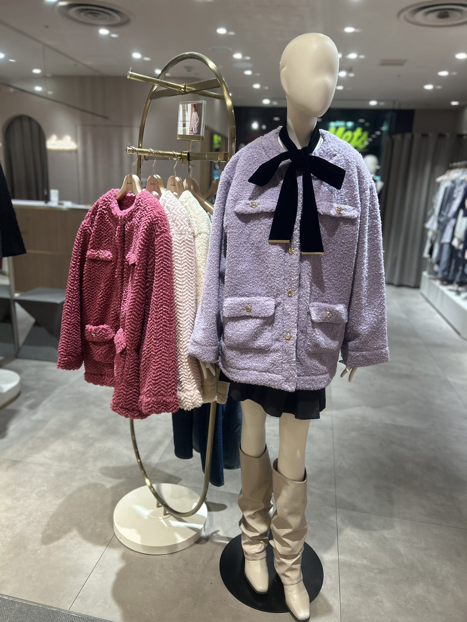 ダズリン ボアフレンチブルゾン ピンク dazzlin ダズリン】ボア