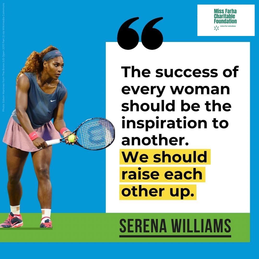 Happy Birthday, Serena Williams! 🎉 

Your incredible journey continues to inspire women across the world to believe in themselves and chase their dreams. At Miss Farha Charitable Foundation, we stand by your powerful message: "The success of every woman should be the inspiration
