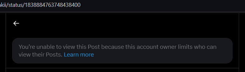 pumpkibee's tweet photo. @cultofhonglu666 they went private I think. I never said anything to them and have no way to have been blocked, but I don't see their account anywhere either. I clicked on the link in your tweet for their post and it leads to "this acc owner limits who can view their posts" now https://t.co/Gryq7Tit0r