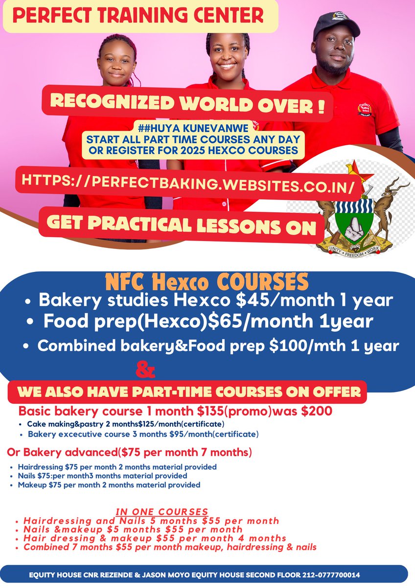 perfectbaking's tweet photo. @TafadzwaMugwadi Ngavauye havo kuno vaite mabasa emaoko 
Kuperfect baking school https://t.co/YyuNAoNK6B